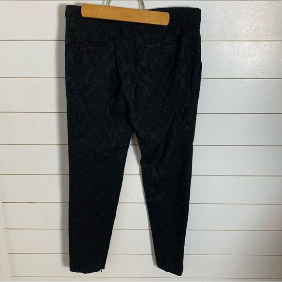 Zara Black brocade Jacquard lace pants woman’s size medium - Picture 5 of 9